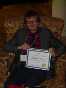 Ocenění studenta Mgr. Michala Karľy z katedry elektronické kultury a sémiotiky