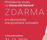 Přihláška na UK zdarma pro socioekonomicky znevýhodněné